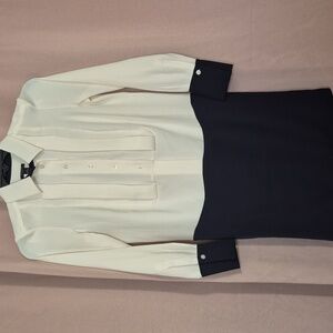 Elegant Cream and Black Women's Dress